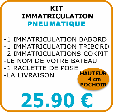 KIT LETTRES AUTOCOLLANTES IMMATRICULATION BATEAU PNEUMATIQUE